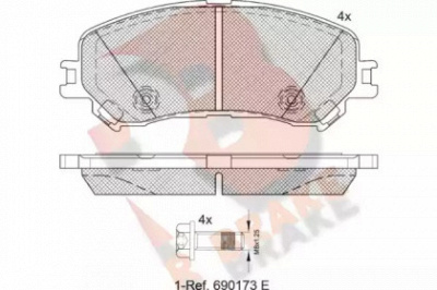 R BRAKE rb2259 -  Комплект тормозных колодок, дисковый тормоз